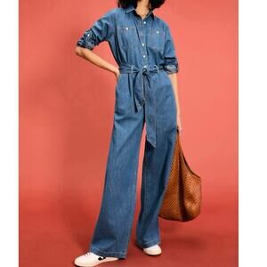 Lauren Ralph Lauren Criselda jean wide leg belted Jumpsuit Size 16